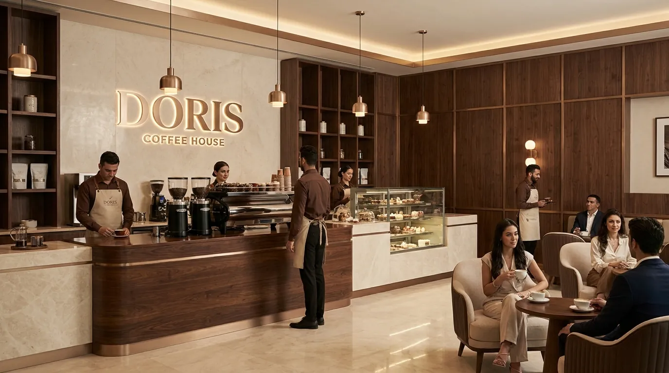 Bên trong quán Doris